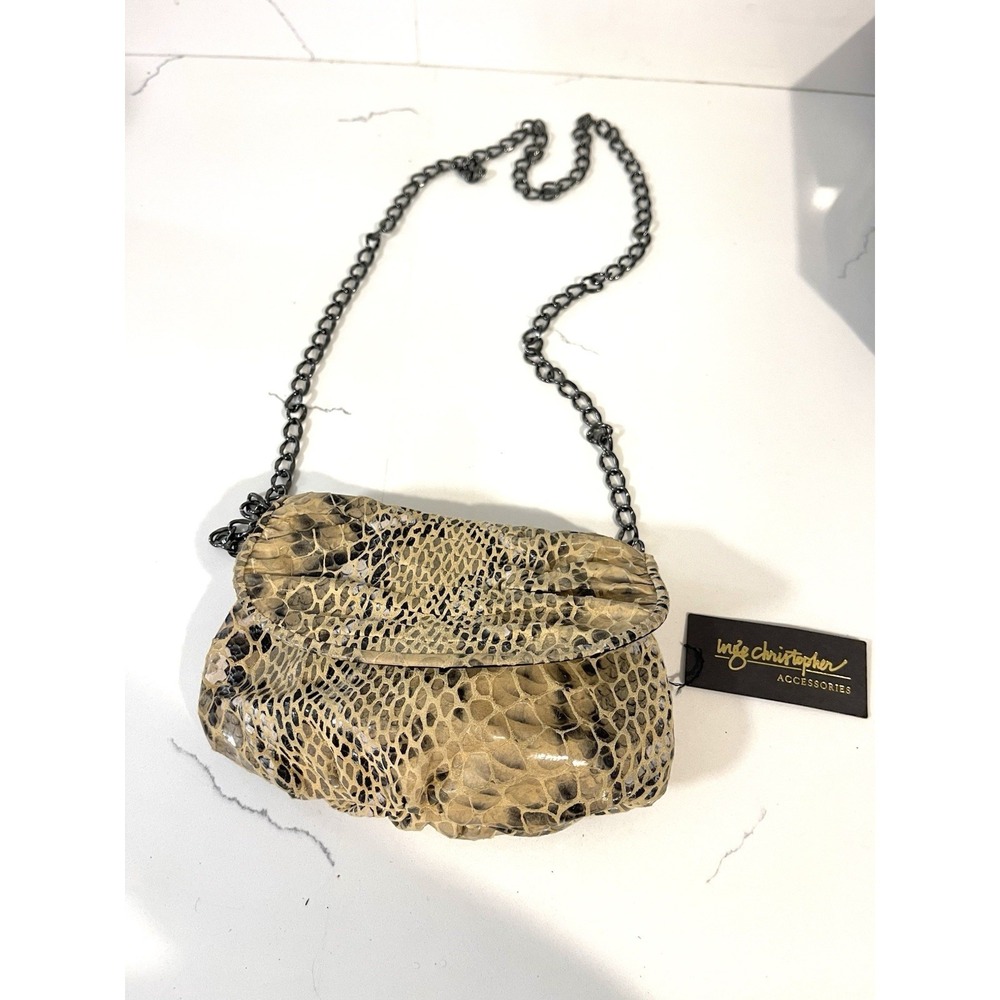 Vintage INGE CHRISTOPHER Small Snakeskin Shoulder Purse Clutch NWT